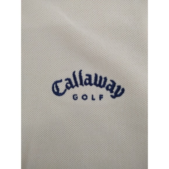 Callaway Golf Sport Polo Shirt Men Size L Beige Excellent Short Sleeve Pique - Picture 4 of 10